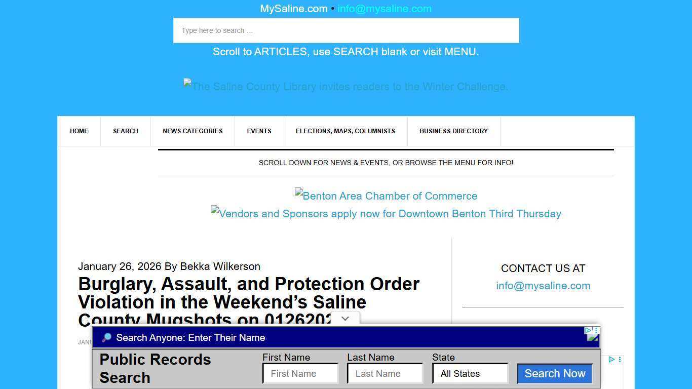 Burglary, Assault, and Protection Order Violation in the Weekend’s Saline County Mugshots on 01262026 - MySaline